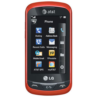 LG Xpression ATT Touch Screen Phone Without Data Plan : Front View